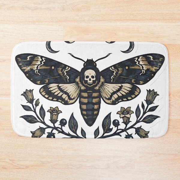 Item preview, Mystical Death Moth Woodcut Tattoo Aesthetic Moon Phases & Nightshade Illustration designed and sold by StickyGuys.