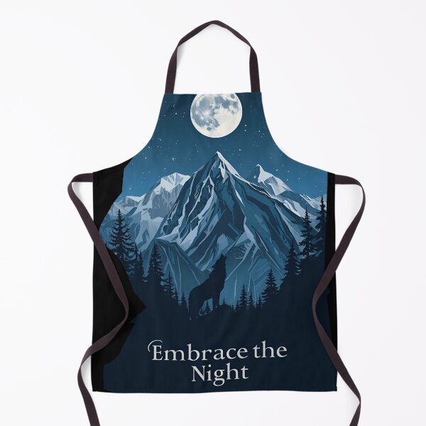 Item preview, Mountain landscape at night, full moon and a single wolf howling Embrace the Night 2 designed and sold by Neon G.