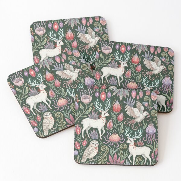 Item preview, Enchanted Forest White Deer Owl Mystic Botanical designed and sold by zzz888.