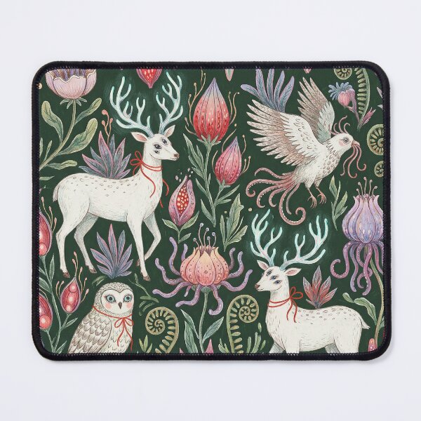 Item preview, Enchanted Forest White Deer Owl Mystic Botanical designed and sold by zzz888.