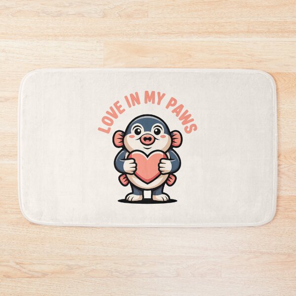 Item preview, Love in My Paws – Cute Ocean Creature Snugglefin Holding Heart Valentine Ilustration designed and sold by NaturEdeN.