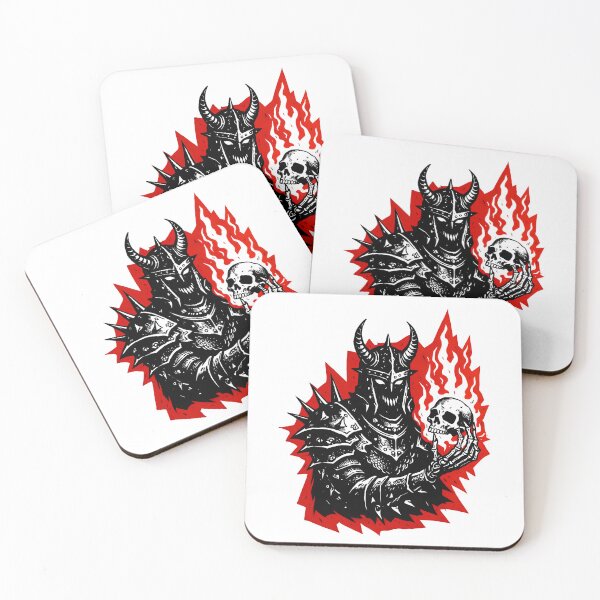 Item preview, Dark Knight Holding Flaming Skull | Gothic Fantasy Art designed and sold by Senkov.
