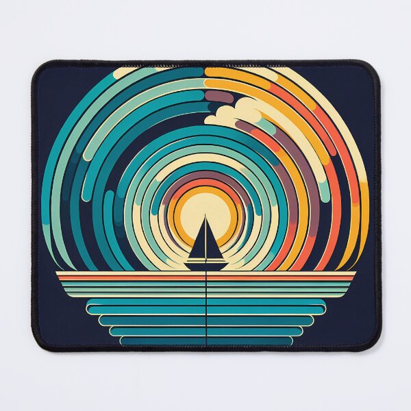 Item preview, Retro Sailboat Sunset Circles designed and sold by InkSmithery.