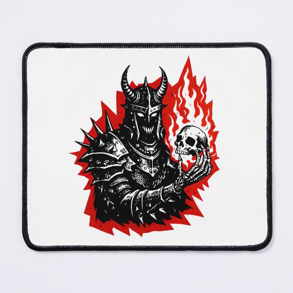 Item preview, Dark Knight Holding Flaming Skull | Gothic Fantasy Art designed and sold by Senkov.