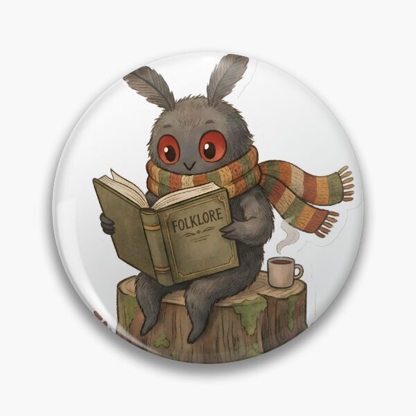 Item preview, Cute Mothman Character Vintage Reading Cryptid Illustration Cozy Book Lover Aesthetic designed and sold by StickyGuys.