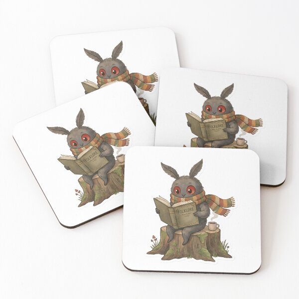 Item preview, Cute Mothman Character Vintage Reading Cryptid Illustration Cozy Book Lover Aesthetic designed and sold by StickyGuys.