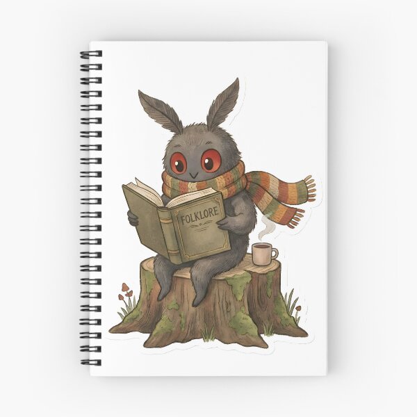 Item preview, Cute Mothman Character Vintage Reading Cryptid Illustration Cozy Book Lover Aesthetic designed and sold by StickyGuys.