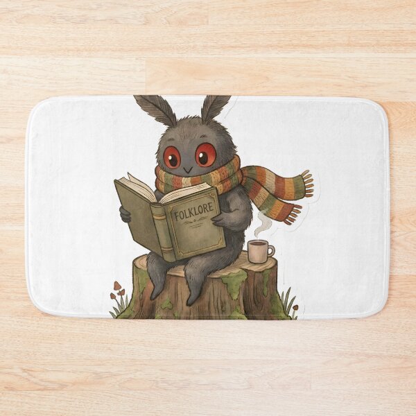 Item preview, Cute Mothman Character Vintage Reading Cryptid Illustration Cozy Book Lover Aesthetic designed and sold by StickyGuys.