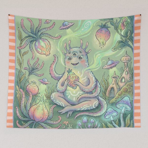 Item preview, Cute Multi Eyed Alien Monster Magical Garden Pastel designed and sold by zzz888.