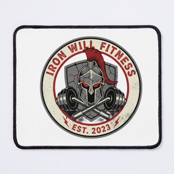 Item preview, Spartan helmet with dumbbells for Iron Will Fitness. designed and sold by Rebel-Youth.