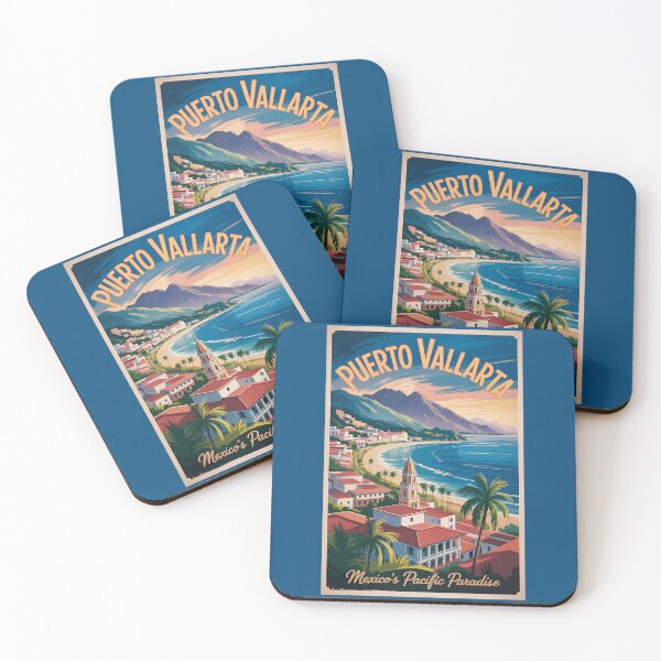 Item preview, Puerto Vallarta Mexico Illustration Travel Art Vintage designed and sold by KrisSidDesigns.