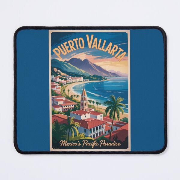 Item preview, Puerto Vallarta Mexico Illustration Travel Art Vintage designed and sold by KrisSidDesigns.