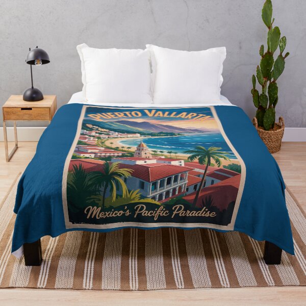 Item preview, Puerto Vallarta Mexico Illustration Travel Art Vintage designed and sold by KrisSidDesigns.