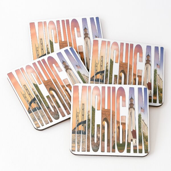 Item preview, Michigan Landmarks Typography Poster — Great Lakes State Gift, Inspirational Travel Art, Motivational Home Decor designed and sold by Williams Anderson.