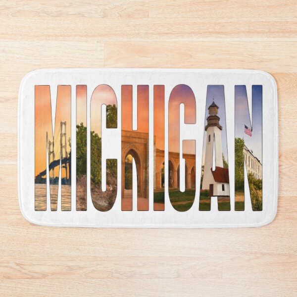 Item preview, Michigan Landmarks Typography Poster — Great Lakes State Gift, Inspirational Travel Art, Motivational Home Decor designed and sold by Williams Anderson.