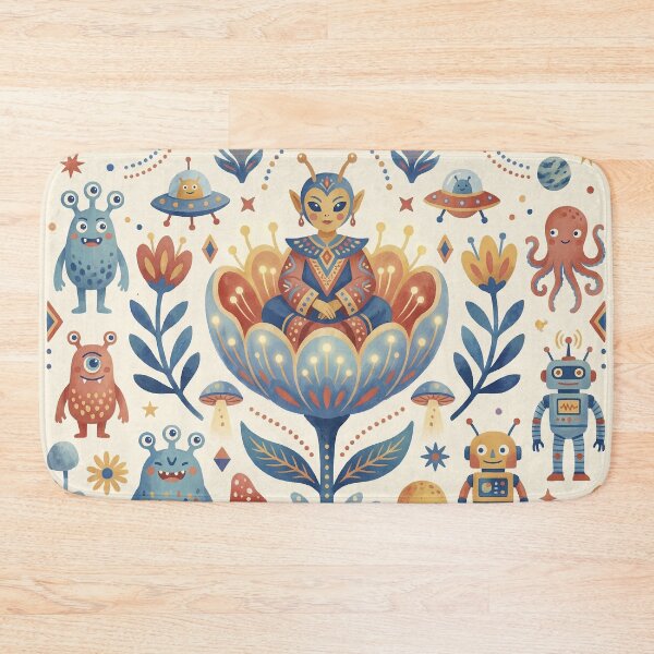 Item preview, Alien Folk Art Space Garden Cute Monsters designed and sold by zzz888.