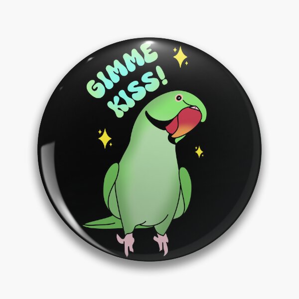 Item preview, gimme kiss - green indian ringneck designed and sold by FandomizedRose.