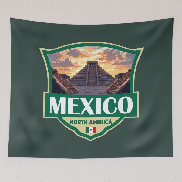 Item preview, Mexico Illustration Retro Badge designed and sold by KrisSidDesigns.