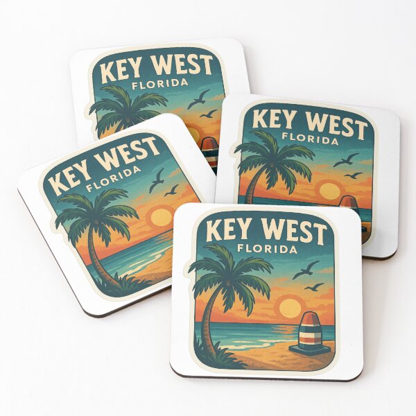Item preview, Key West Florida Sunset – Vintage Tropical Beach Travel Art designed and sold by BrinaandPops.