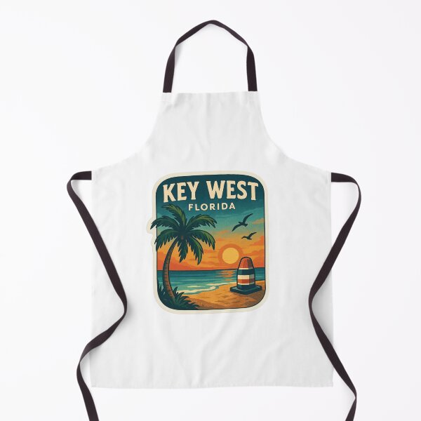 Item preview, Key West Florida Sunset – Vintage Tropical Beach Travel Art designed and sold by BrinaandPops.