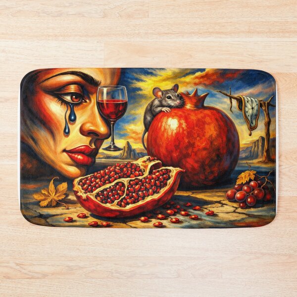 Item preview, In Silence I Suffer. Woman, wine, fruits surreal art. designed and sold by Natart1004.