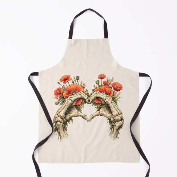 Item preview, Skeleton Hands Heart Shape with Red Poppies Vintage Botanical Aesthetic Floral Anatomy Graphic designed and sold by Collagedream.