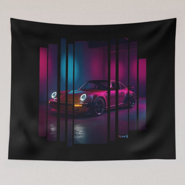 Item preview, Porsch 911 Turbo S inspired Design Vintage racing poster style, dynamic motion lines 6 designed and sold by Neon G.