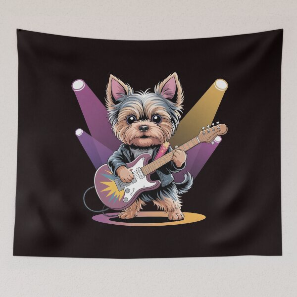 Item preview, Yorkie Rock – Rock Star Dog Guitar Design designed and sold by Redgiant87x.