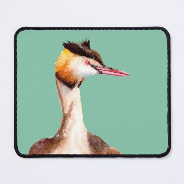 Item preview, Great crested grebe hand painted watercolour bird art designed and sold by art-elodie-g.