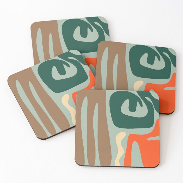 Item preview, Mid Century Modern Abstract Kwaito Pattern in Eucalyptus designed and sold by kierkegaard.