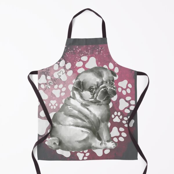 Item preview, Watercolor Pug Illustration – Gentle Pug Art with Paw Print Background designed and sold by MitMopsundHerz Rosinchens_Welt.