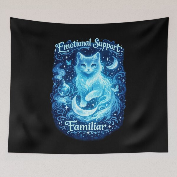 Item preview, Emotional Support Familiar — Ghostly Blue Cat Magical Whimsical Design designed and sold by WyrmInq.