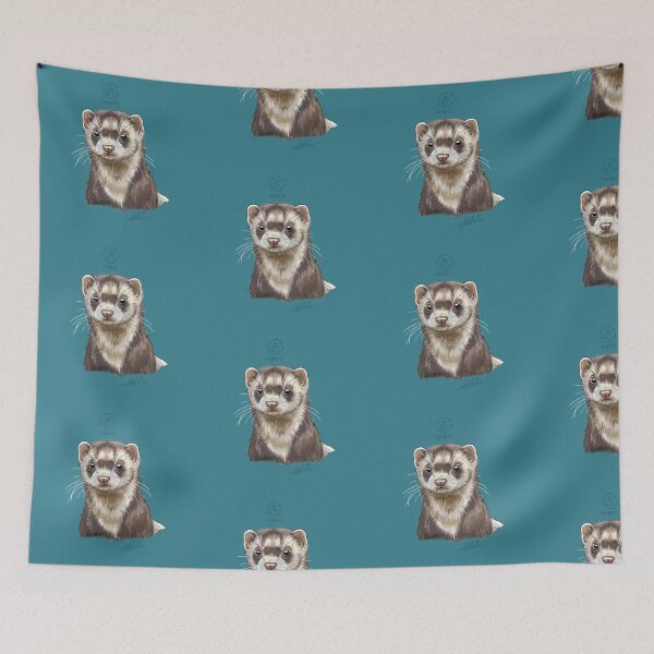 Item preview, Ferret pet portrait designed and sold by callmeadelaine.