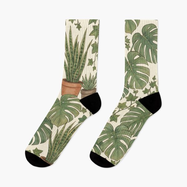 Item preview, Cozy Indoor Jungle Botanical Seamless Pattern Vintage Monstera & Houseplants Print designed and sold by StickyGuys.