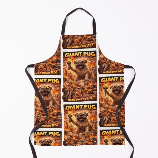 Item preview, Giant Pug (Dog) Taking over ther U.S. Poster designed and sold by PIXEL POP DESIGNS - Beyond the Norm!.