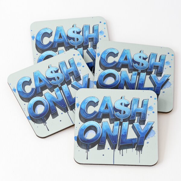 Item preview, Cash only, in blue designed and sold by LiskoDesign.