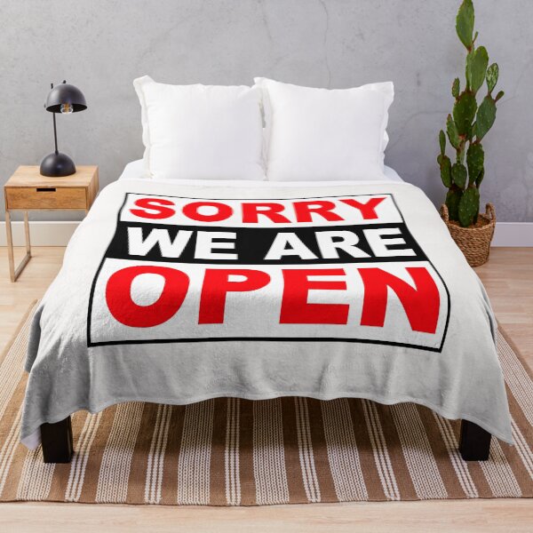 Item preview, Sorry We Are Open; Door Sign Humor; designed and sold by StickerApe.