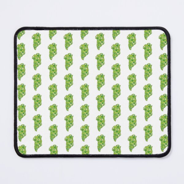 Item preview, Greenland Map Filled with Green Hearts and Flowers – Botanical Folk Art Illustration designed and sold by PaperieJennifer.