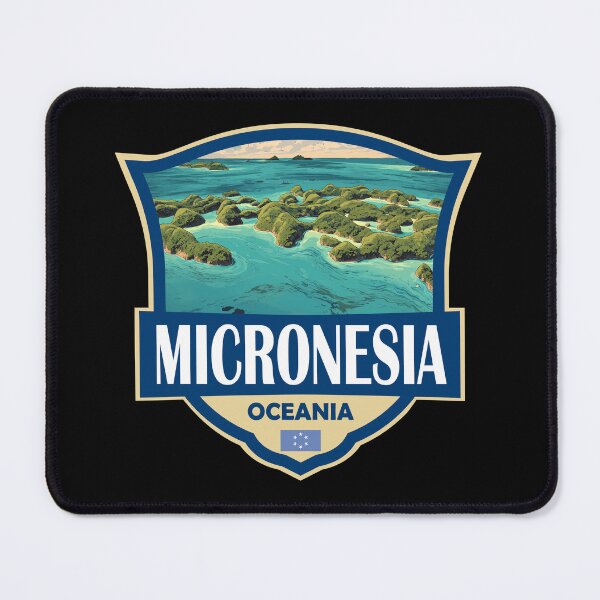Item preview, Micronesia Illustration Retro Badge designed and sold by KrisSidDesigns.