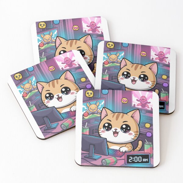 Item preview,  Kawaii Cat Late Night Gamer designed and sold by McVrax.