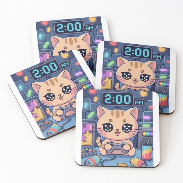 Item preview, Kawaii Cat Late Night Gamer designed and sold by McVrax.