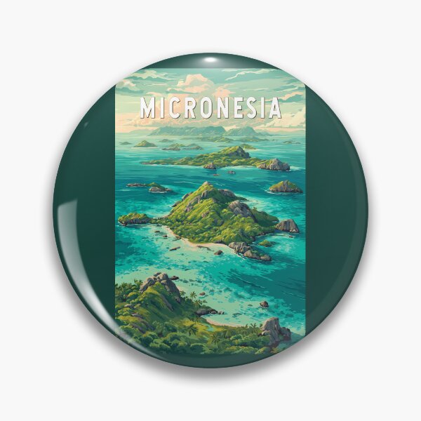 Item preview, Micronesia Illustration Travel Art Vintage designed and sold by KrisSidDesigns.