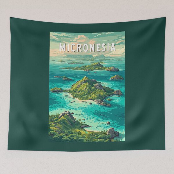 Item preview, Micronesia Illustration Travel Art Vintage designed and sold by KrisSidDesigns.