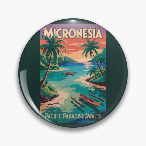 Item preview, Micronesia Boats Illustration Travel Art Vintage designed and sold by KrisSidDesigns.