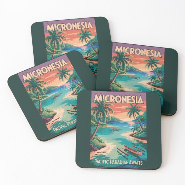 Item preview, Micronesia Boats Illustration Travel Art Vintage designed and sold by KrisSidDesigns.