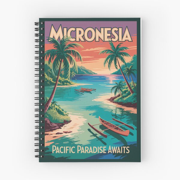 Item preview, Micronesia Boats Illustration Travel Art Vintage designed and sold by KrisSidDesigns.