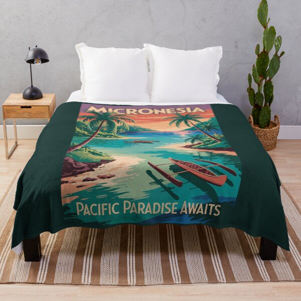 Item preview, Micronesia Boats Illustration Travel Art Vintage designed and sold by KrisSidDesigns.