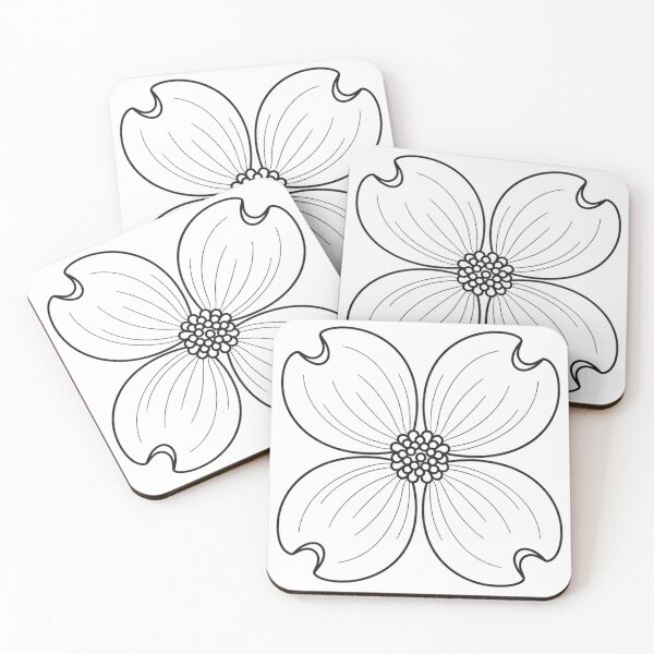 Item preview, Dogwood Flower Line Art – Minimal Botanical Outline Illustration designed and sold by KivaroArt.