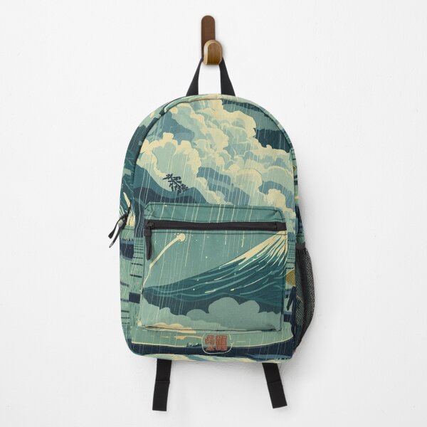 Item preview, Ukiyo-e Floating Mount Fuji Rice Fields Rain Waterfalls Japanese Fantasy Art designed and sold by Vandy Fullam.