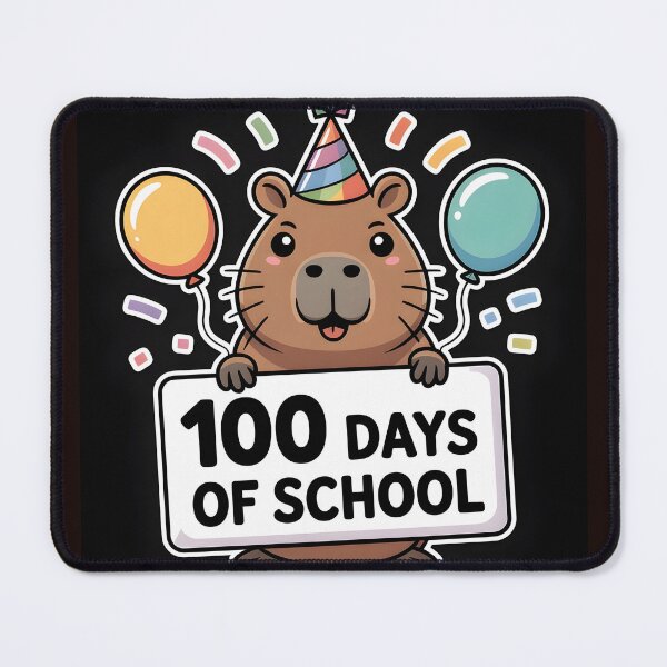 Item preview, Capybara 100 Days of School Cute Capy 100th Day Celebration Shirt designed and sold by Viktorio Art Shop.